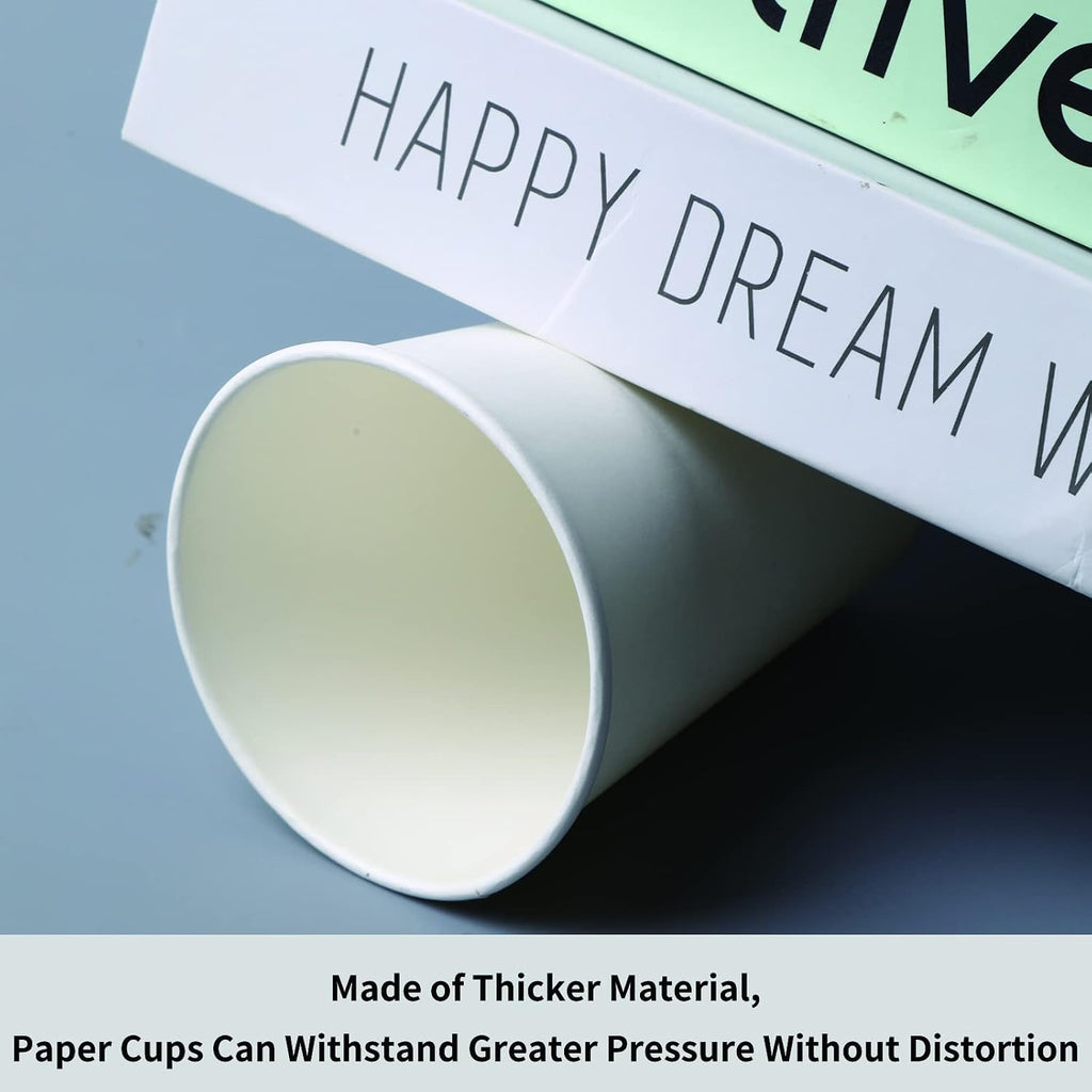 Disposable Coffee Cups, 201 Count 12 Oz Paper Coffee Cups for Cold or Hot Drinking, Paper Cups 12 Oz White Disposable