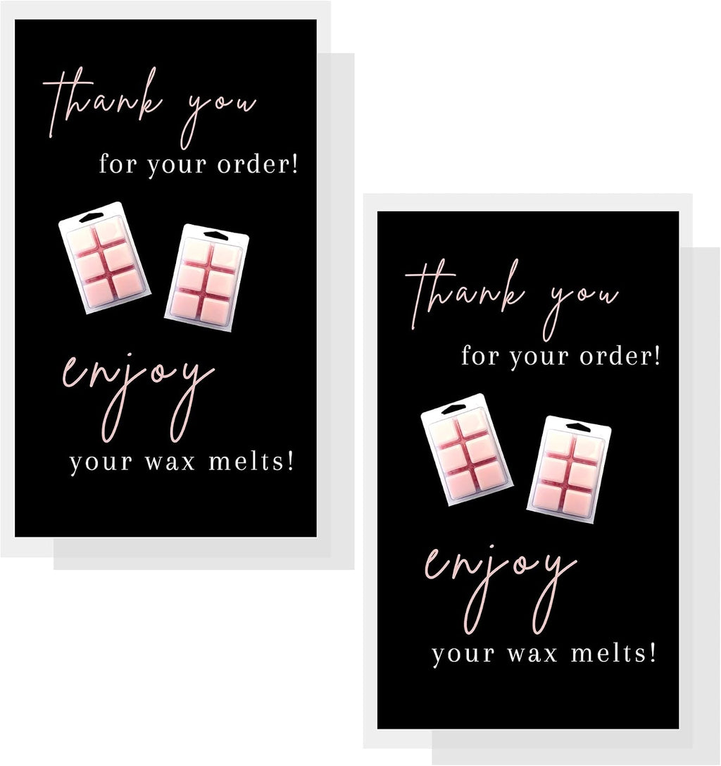 Thank You For Your Wax Melt Purchase Card | 50 pk 2 x 3.5” Wax Melt Supplies Homemade Customer Thank You How To Care