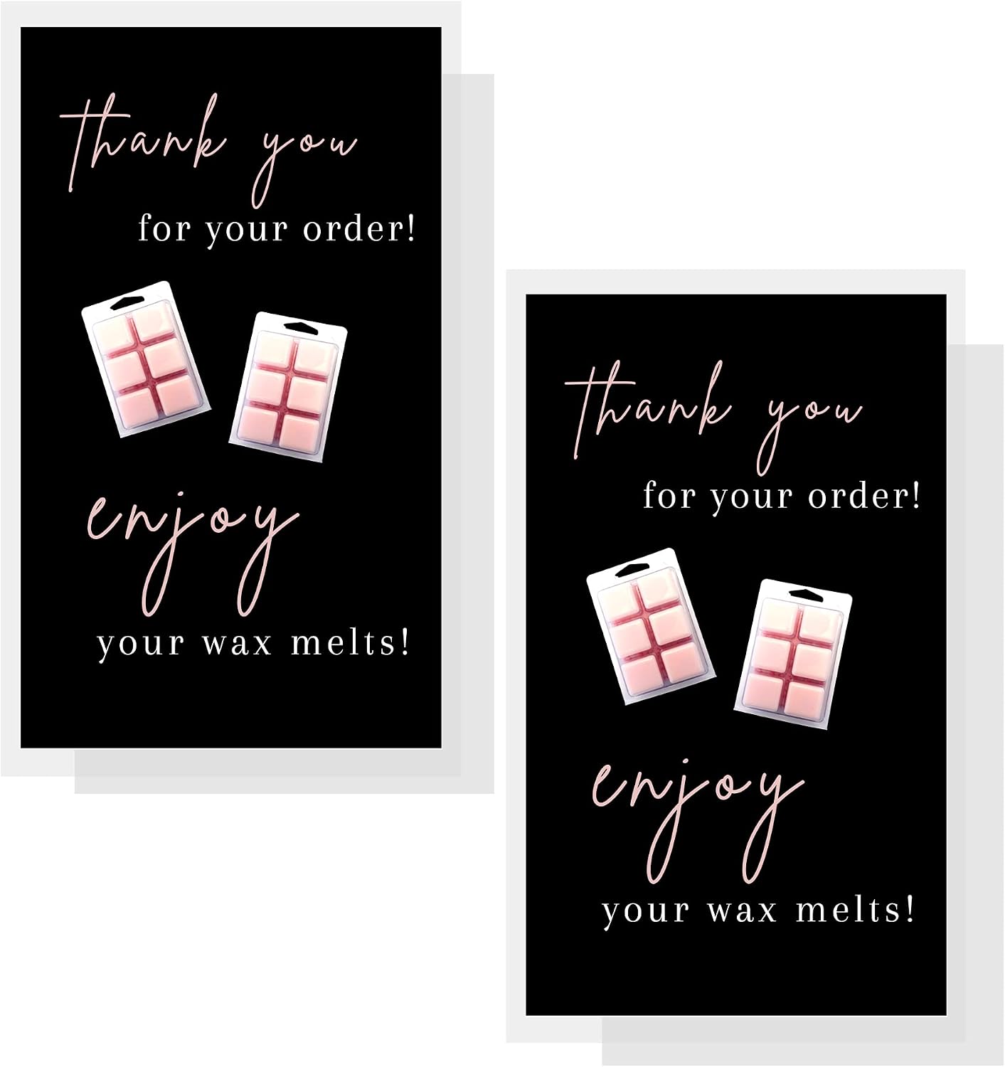 Thank You For Your Wax Melt Purchase Card | 50 pk 2 x 3.5” Wax Melt Supplies Homemade Customer Thank You How To Care