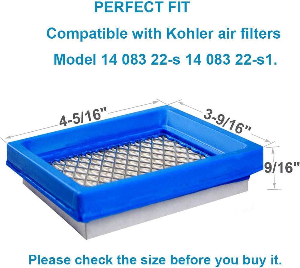 2 Pack XT650 Air Filter with Metal Protection, Compatible with Kohler XT675 Engine 14-083-22-S 14-083-22-S1 Lawnboy Toro Lawn Mower Air Filter