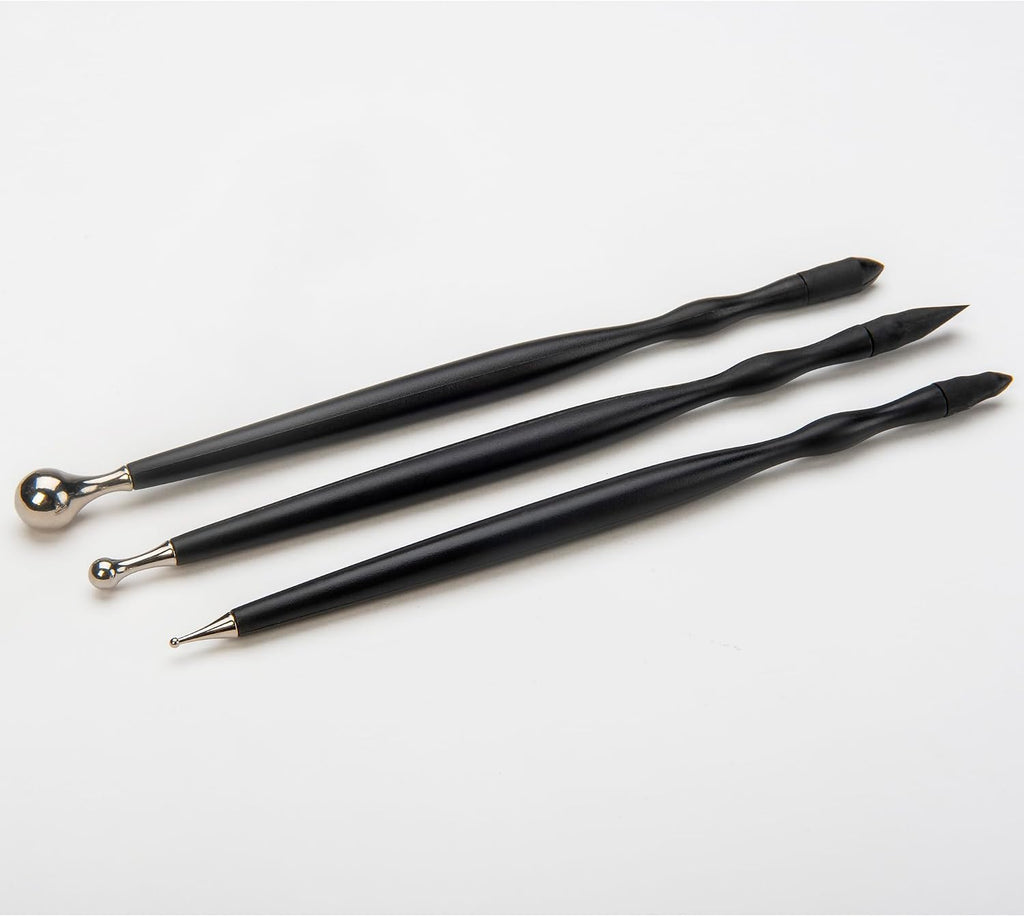 Tools 3pc Dual End Clay Detail Tools - Sculpting & Shaping Set | Includes metal ball stylus and flexible tips in 3