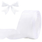 White Sheer Organza Ribbon for Gift Wrapping 2 inch 50 Yards
