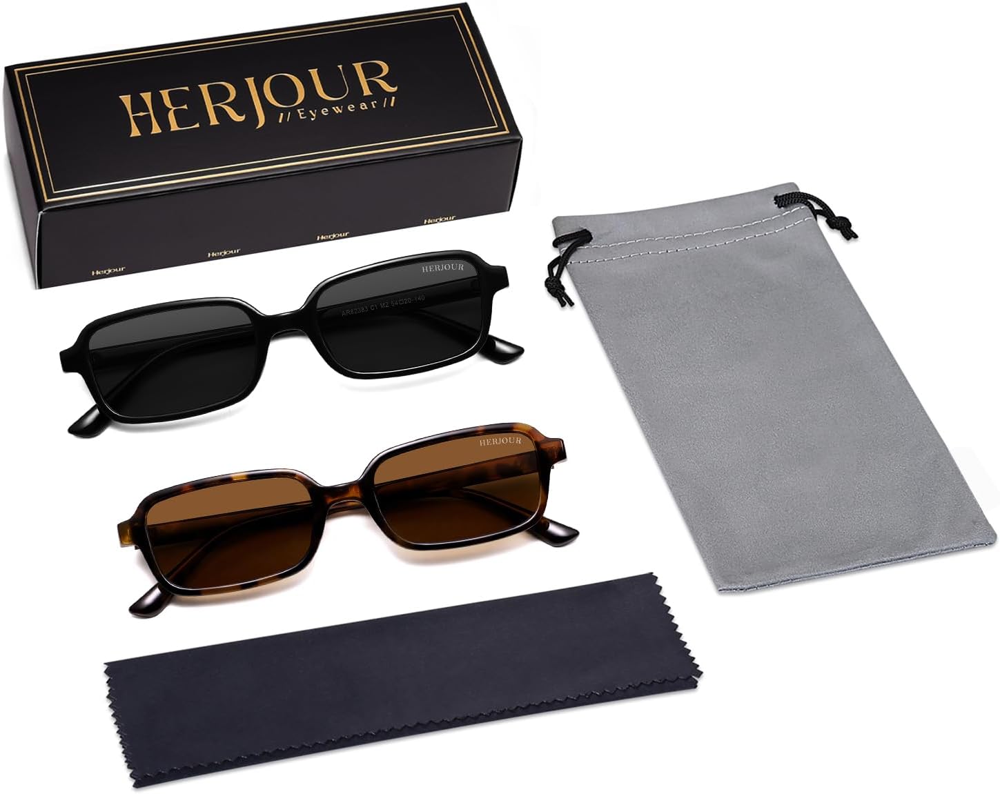 Polarized 90s Y2K Rectangle Sunglasses for Women | Classical Vintage Square Shades AR82383