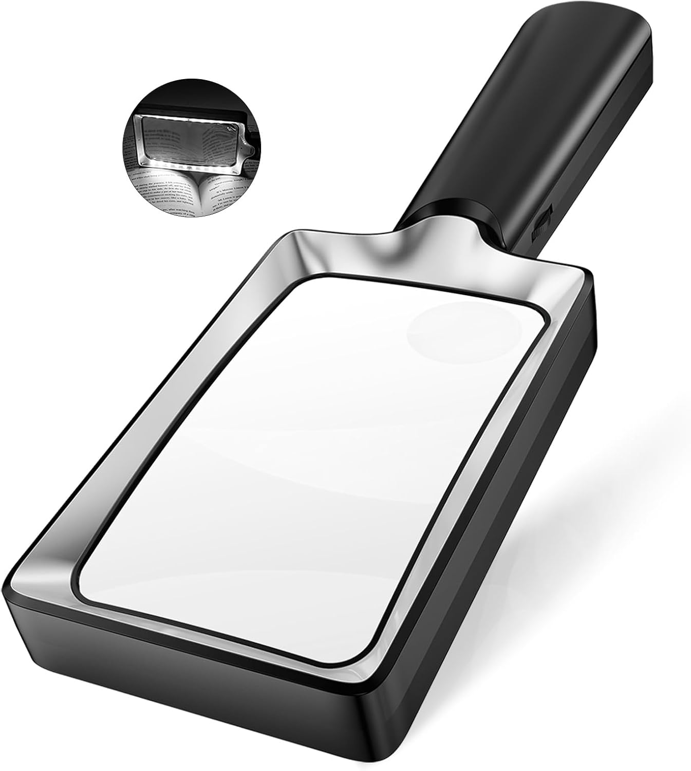 Magnifying Glass with Light, 20 LED Large Handheld Lighted Magnifier Rectangle Illuminated Magnifying Glass for