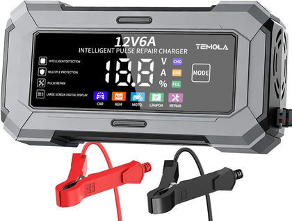 Car Battery Charger Automatic Trickle Charger and Battery Maintainer 12V6A