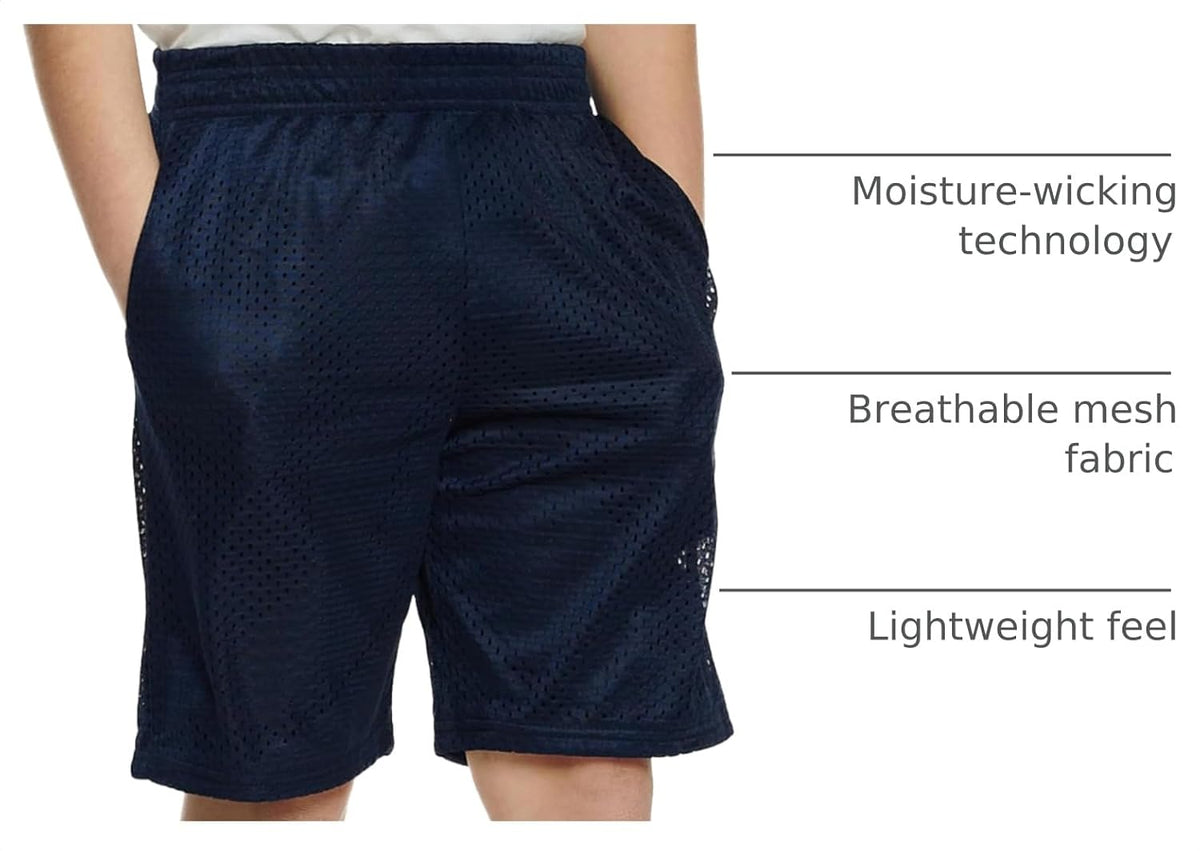 Boy's Basketball Short's 3 Pack Mesh Athletic Shorts Youth Basketball Soccer & Gym Short for Active Boys