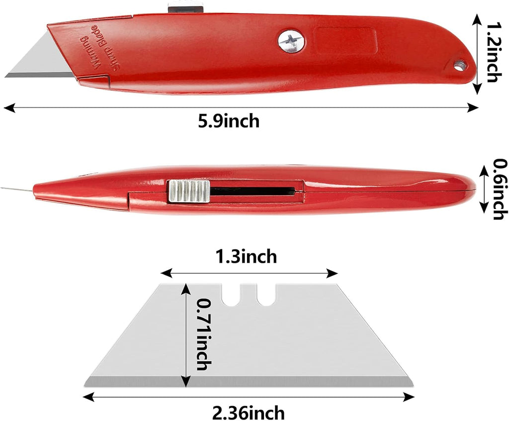 2 Pack Utility Knife Box Cutter Retractable PVC Pipe Cutter
