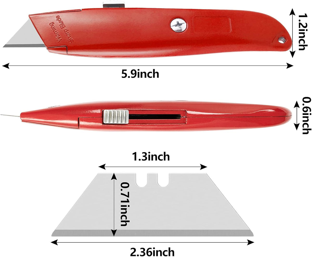 2 Pack Utility Knife Box Cutter Retractable PVC Pipe Cutter