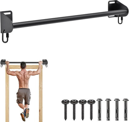Wall Mounted Pull Up Bar, Chin Up Bar with Resistance Band Hooks | 36" Mounting Spacing, Fully Welded Construction