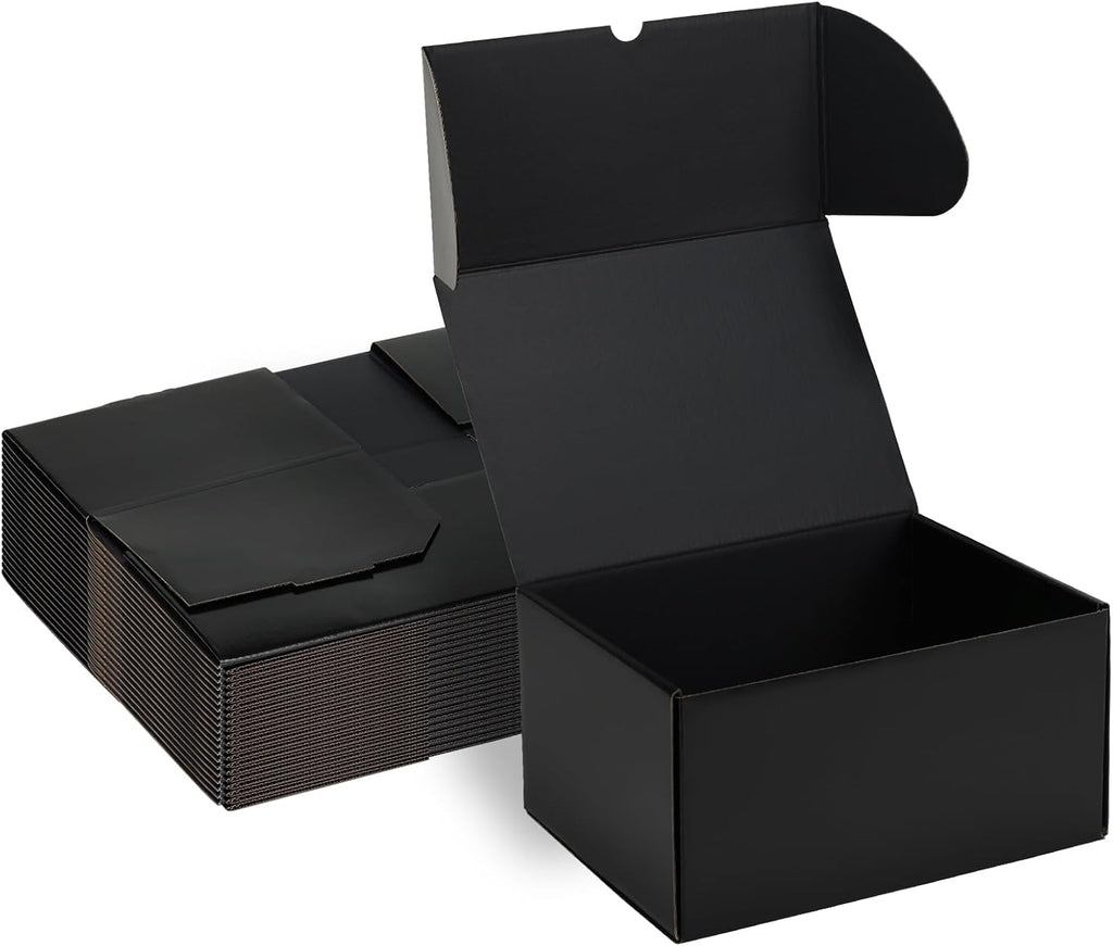 10x7x5 Inch Black Shipping Boxes 20 Pack, Cardboard Mailer Boxes for Small Business Mailing