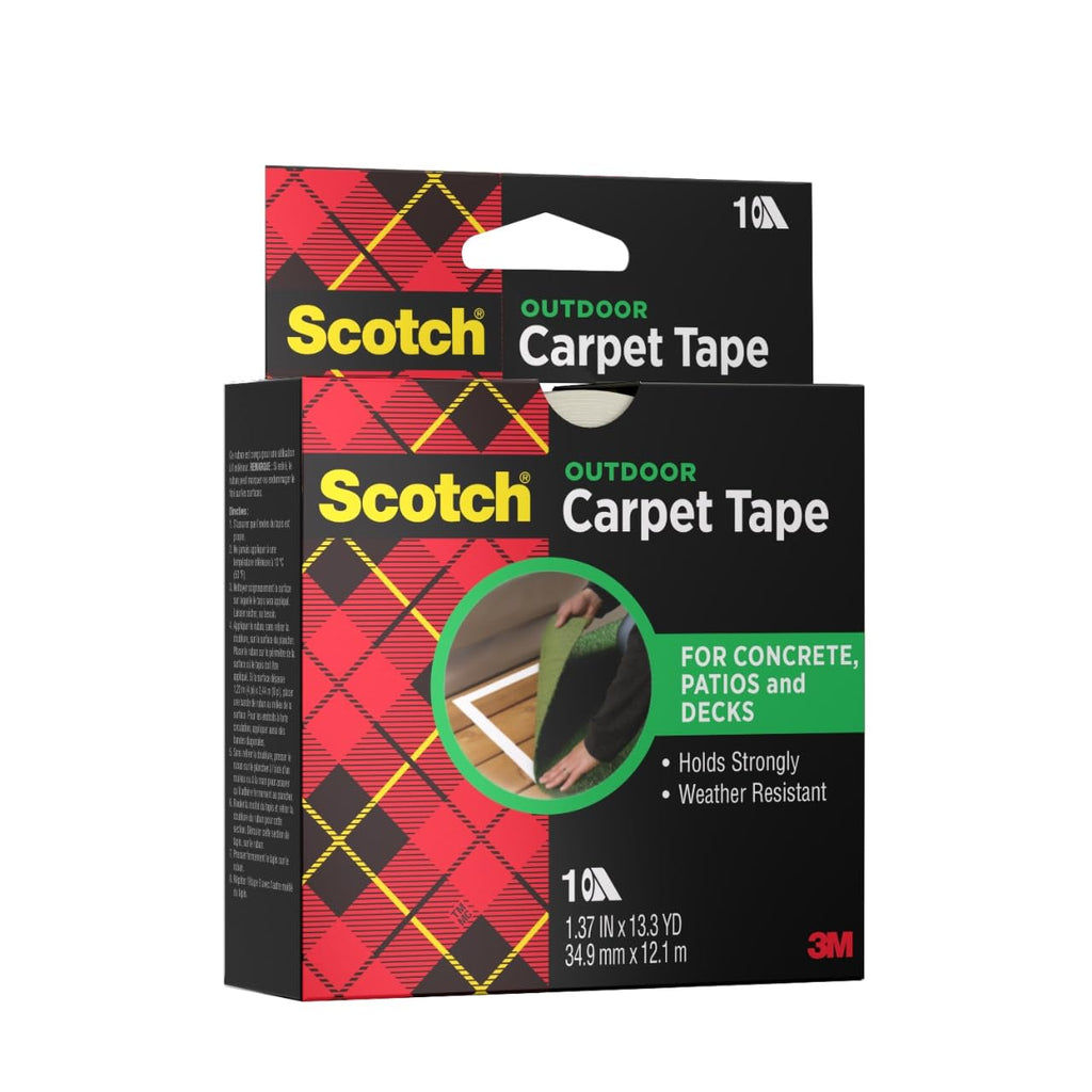 3M Double-Sided Carpet Tape 1.3 in x 40 ft Rolls, 2 Pack