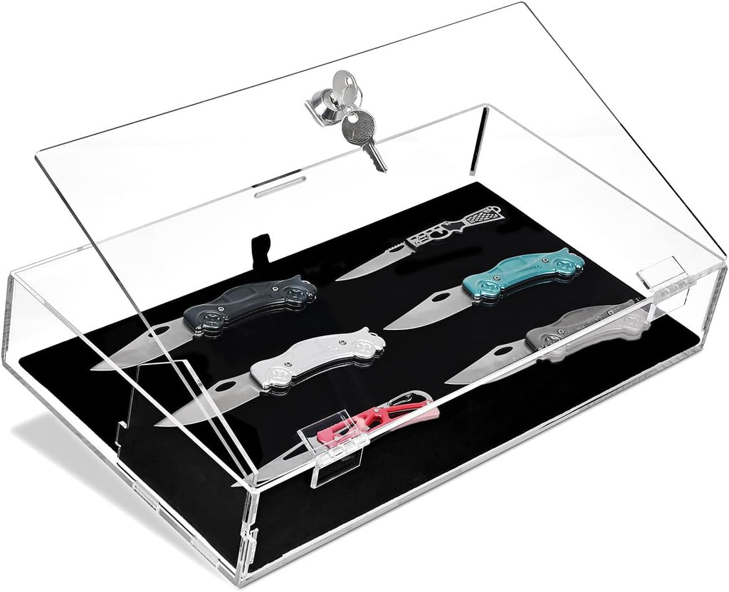Lockable Premium Acrylic Display Cases for Collectibles with a Luxurious Removable Pad, Ideal for Showcasing