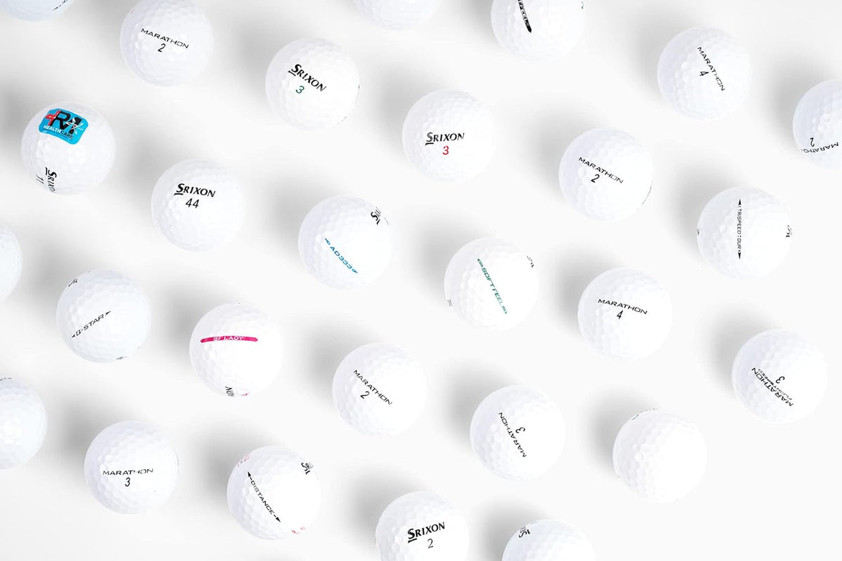 Clean Green Recycled Used Golf Balls - 48 Bulk Srixon Golf Balls for Men - Good Condition - Includes Mesh Carrying