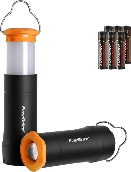 2-in-1 Mini Lanterns and Flashlights with 3 Modes, 2 Pack Portable Outdoor LED Zoomable Torches, Camping Essentials
