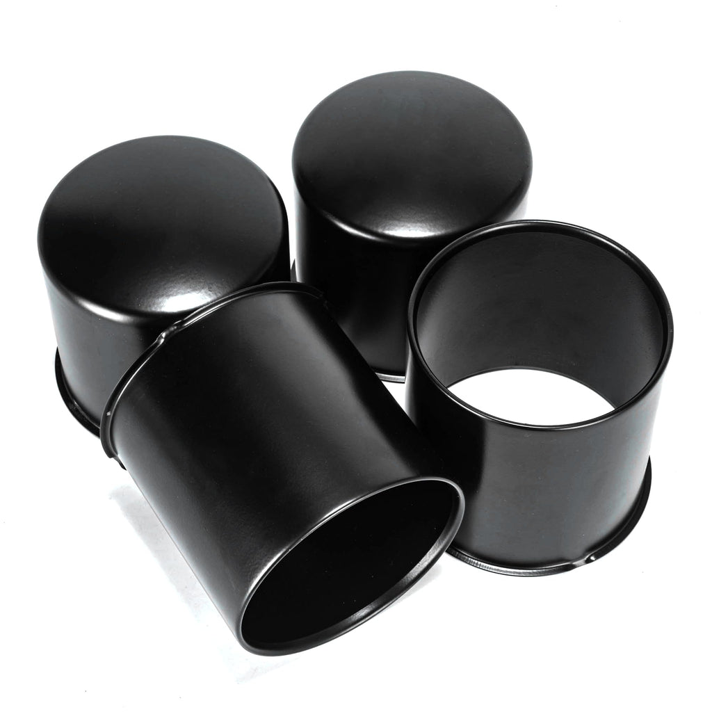 4Pcs 4.9" Stainless Trailer Wheel Center Caps, Matte Black
