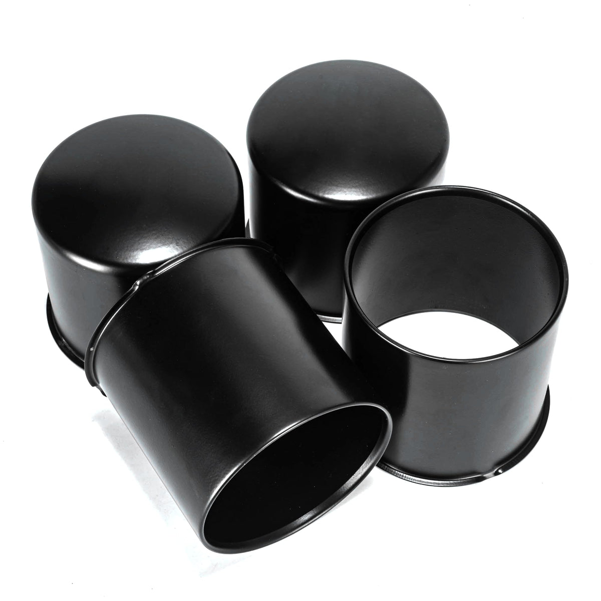 4Pcs 4.9" Stainless Trailer Wheel Center Caps, Matte Black