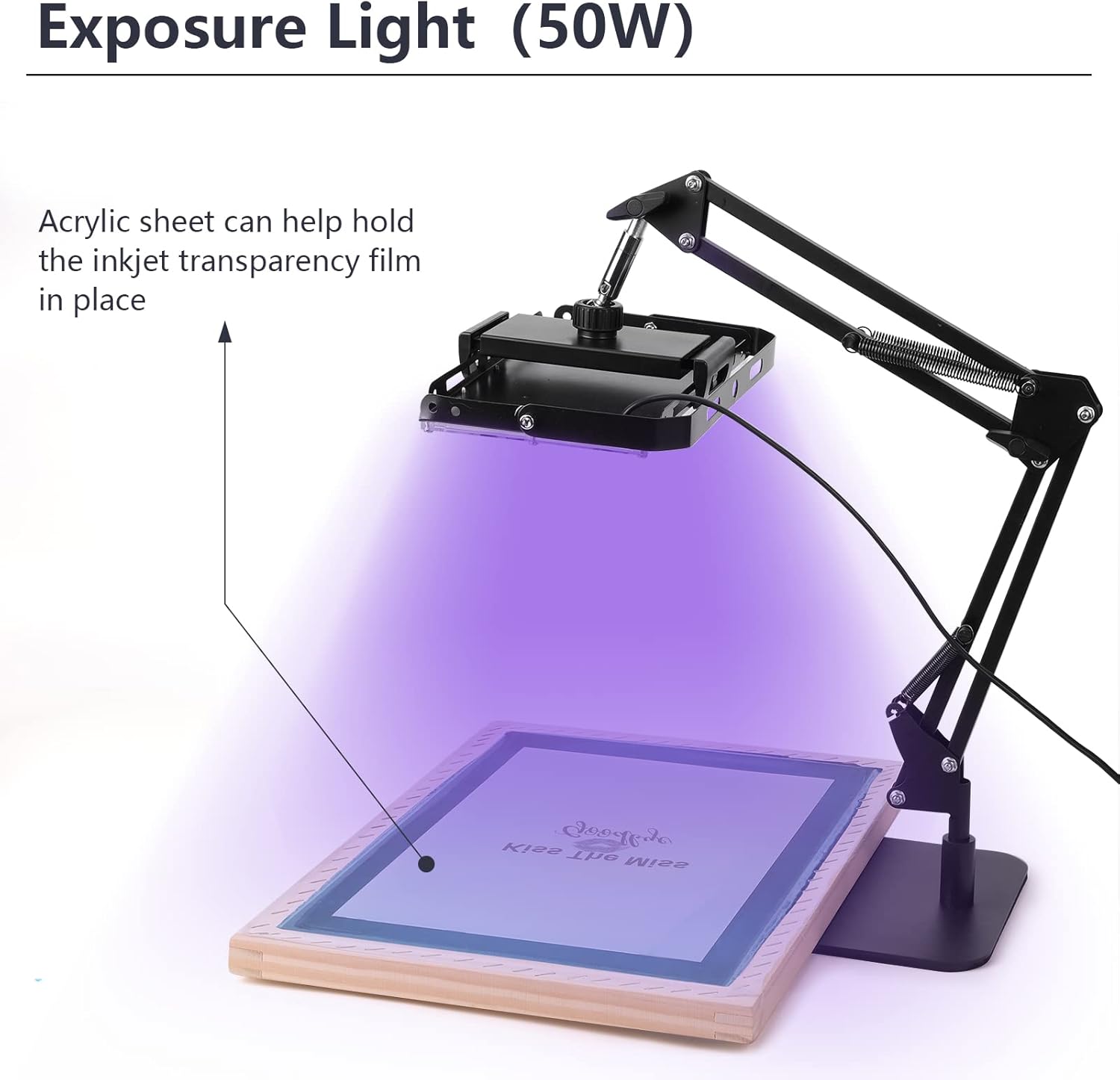 54 Pieces Screen Printing Kit with 50W LED UV Light | 6 Color Screen Printing Ink, Screen Printing Photo Emulsion