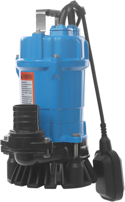 3/4HP Submersible Sewage/Effluent Pump, 4226 GPH Dirty Water Pump for Construction, Basement, Pond, 49ft Head IP68