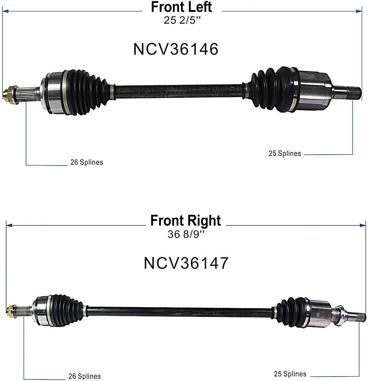 Maxfavor Front CV Axle Shaft Assembly fit for Honda Civic 2016-2021 FWD