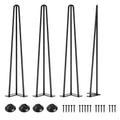 Hairpin Table Legs 28 Inch, 3 Rods, Black, 4PCS