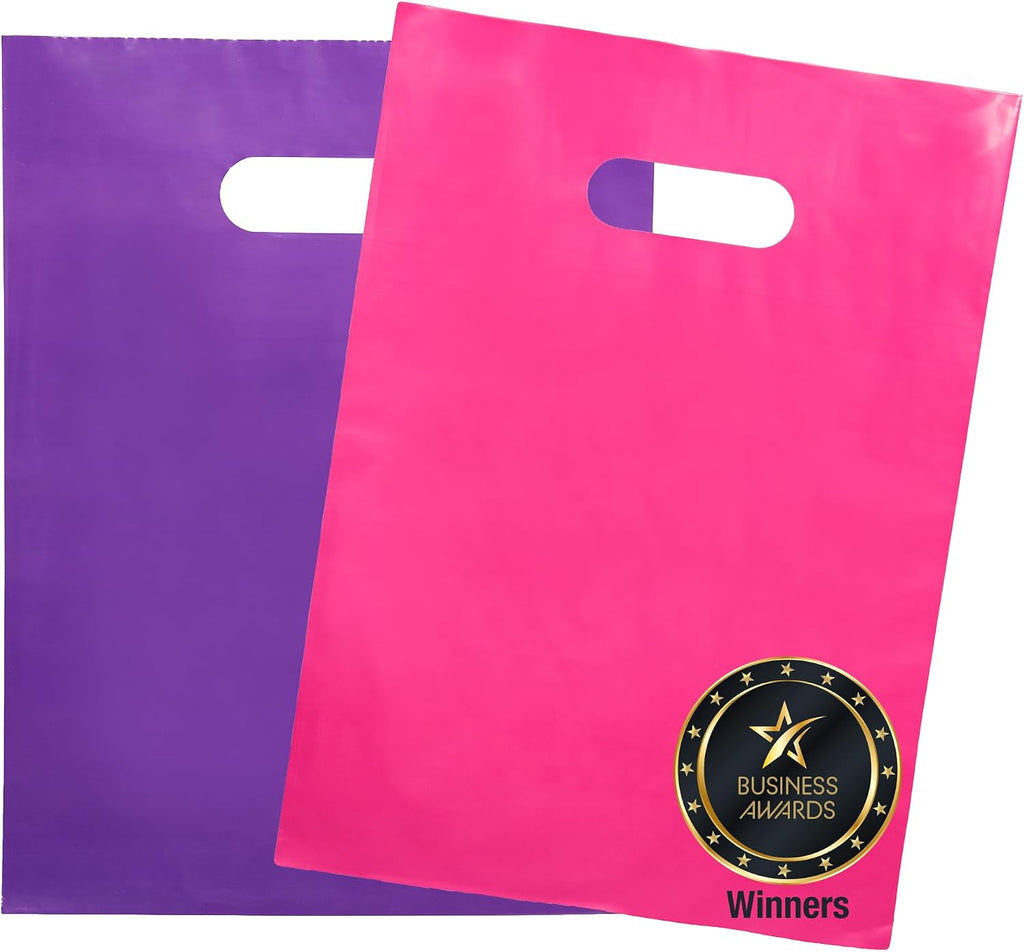 200 Pink And Purple Plastic Bags 9x12 Merchandise Bags