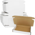 6x4x1 Boxes for Shpping Mailing, 50 Pack Small White Mailer Box Flat Corrugated Cardboard Packaging Gift Boxes Bulk
