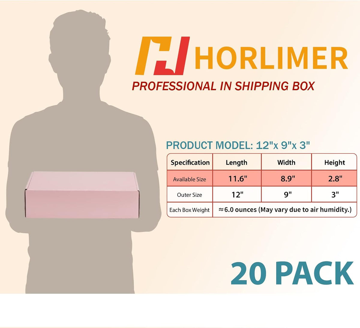 12x9x3 inches Shipping Boxes Set of 20, Pink Medium Corrugated Cardboard Gift Mailer Box