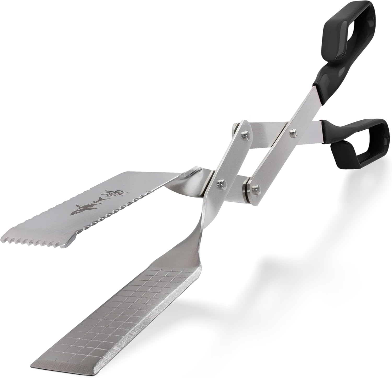 Grill Tongs - 17 inch Black. Professional steak grilling utensil. Long reach Barbeque Grilling Tongs. Ideal for