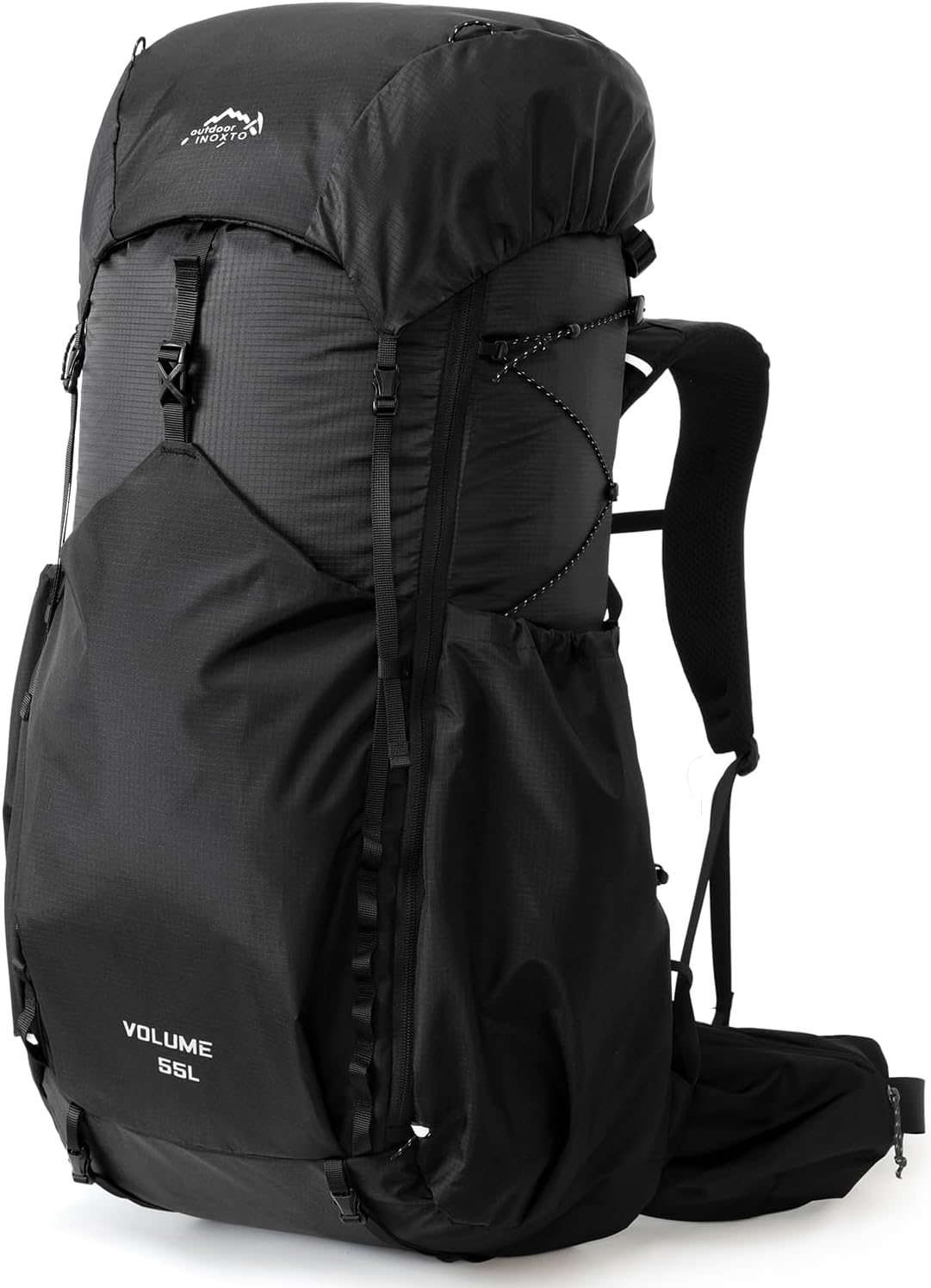 55L Internal Frame Waterproof Hiking Camping Backpack with 3L Water Bladder and Rain Cover, Large Lightweight Travel