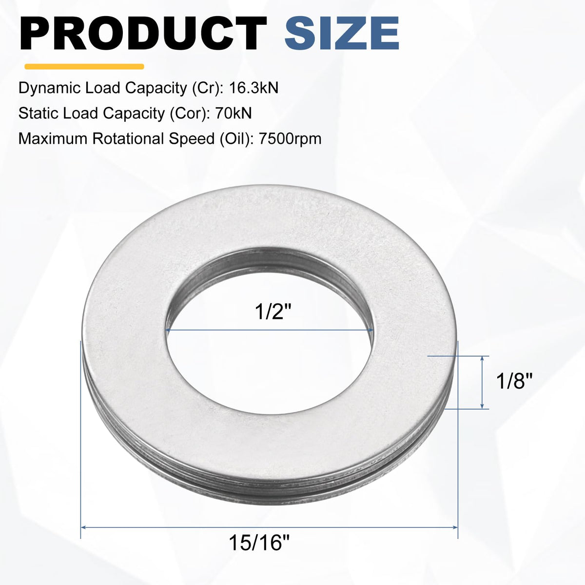 uxcell 12 Sets NTA815 Thrust Needle Roller Bearings with Washers, ID 1/2"