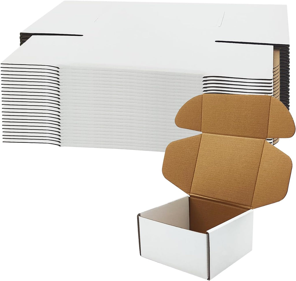 6x5x3 inch White Shipping Boxes 25 Pack,Small Gift Boxes,Bulk of Mailers
