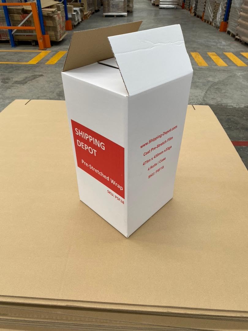 4 Rolls 18" x 1500 FT Pre-Stretched Stretch Wrap 33 Gauge (80G Equivalent) Clear Hand Shrink Pallet Wrap Film for