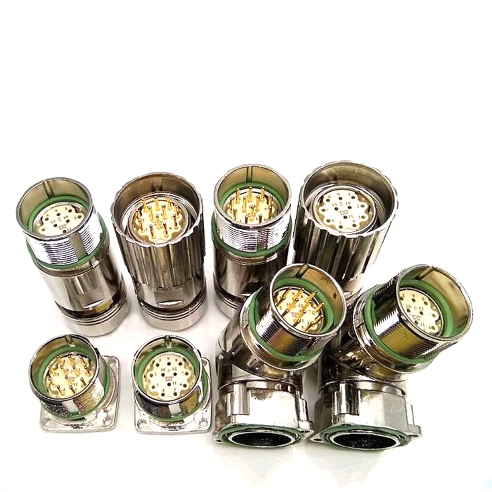 M23 Female Connector 12 Pins Encoder Metal Plug Socket Elbow D1 Type Wire Cable Coupler