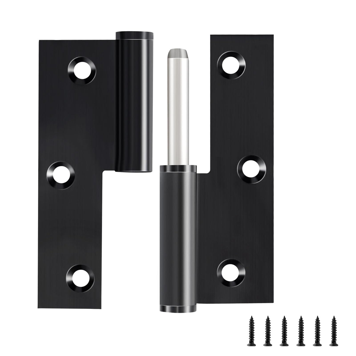 Black Lift Off Door Hinges 3.5IN for Exterior Interior,6 Pack,Right