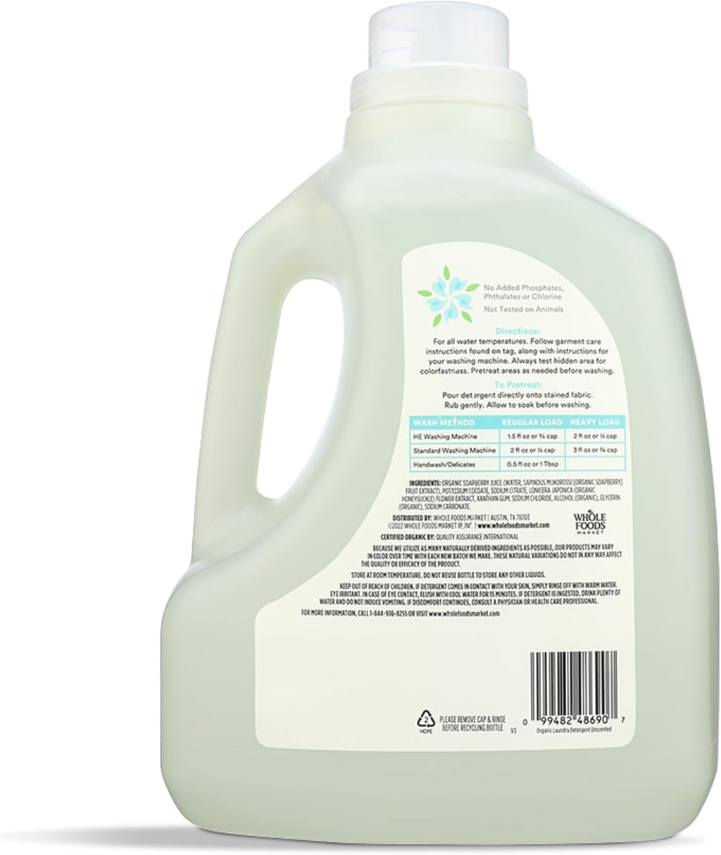 Organic Unscented Concentrated Laundry Detergent, 200 fl oz