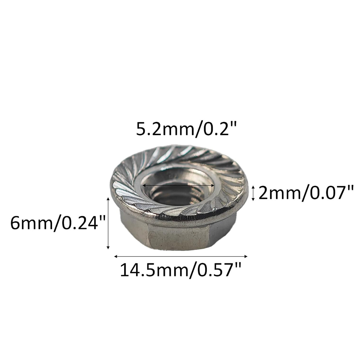 30PCS 1/4-20 Serrated Flange Hex Nuts, UNC Coarse Thread Hexagon Lock Nuts, 304 Stainless Steel for Home DIY Projects