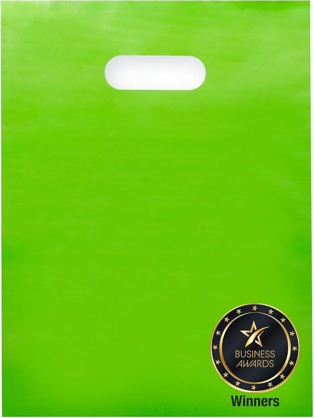 100 Lime Green Plastic Bags With Handles 9x12 Merchandise Bags