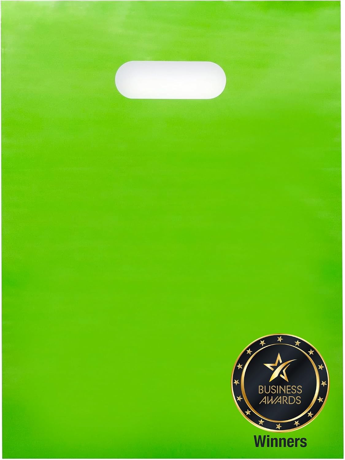 100 Lime Green Plastic Bags With Handles 9x12 Merchandise Bags