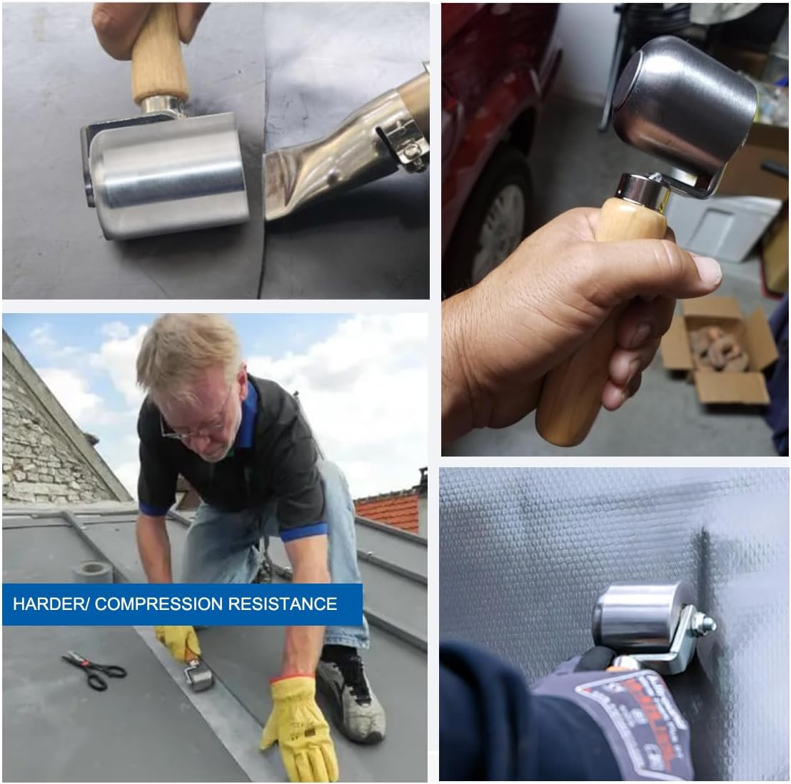 Steel Seam Roller for PVC TPO EPDM Roofing Vinyl Decking 2inch Professional Heavy Steel Heavy Application Rolling