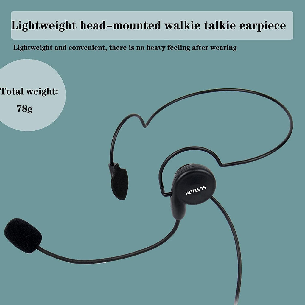 Behind Head Walkie Talkie Headset, for RT22/RT68/RT21/H777/RT68H | with Boom Mic, Compatible with Pxton, Baofeng