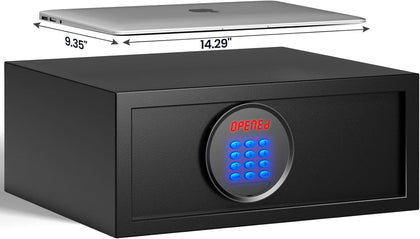 𝟐𝟑 𝐋𝐁 Hotel Safe Box with Administrator's Password Safe with Silent Mode & LED, Laptop Safe with Backlit Keypad 𝐆𝐢𝐟𝐭𝐬