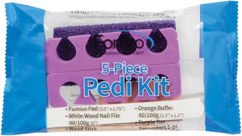 ForPro 5-Piece Pedi Kit, 100ct, Individually-Packed Pedicure Set