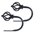 Curtain Drapery Holdbacks for Wall, 2 Pack Black Curtain Tiebacks