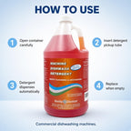 Machine Dishwash Detergent – Low or High Temp Commercial Dishwasher Detergent, Heavy Cleaning and Destaining – 128 oz