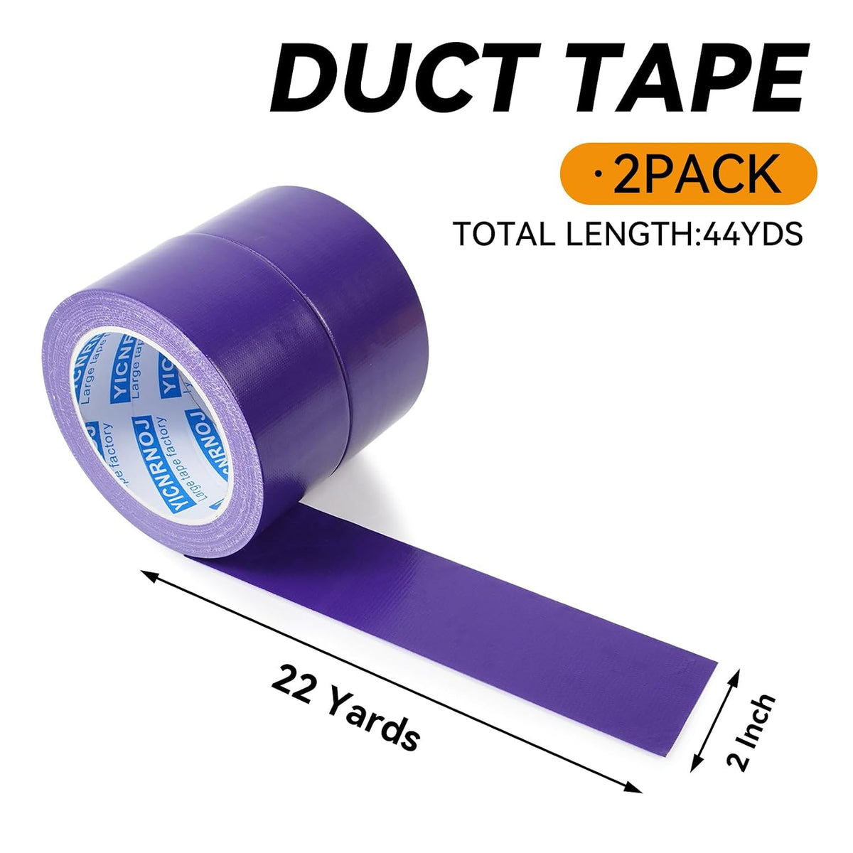 2-Pack 2 in 22 Yds Purple Duct Tape, Strong & No Residue