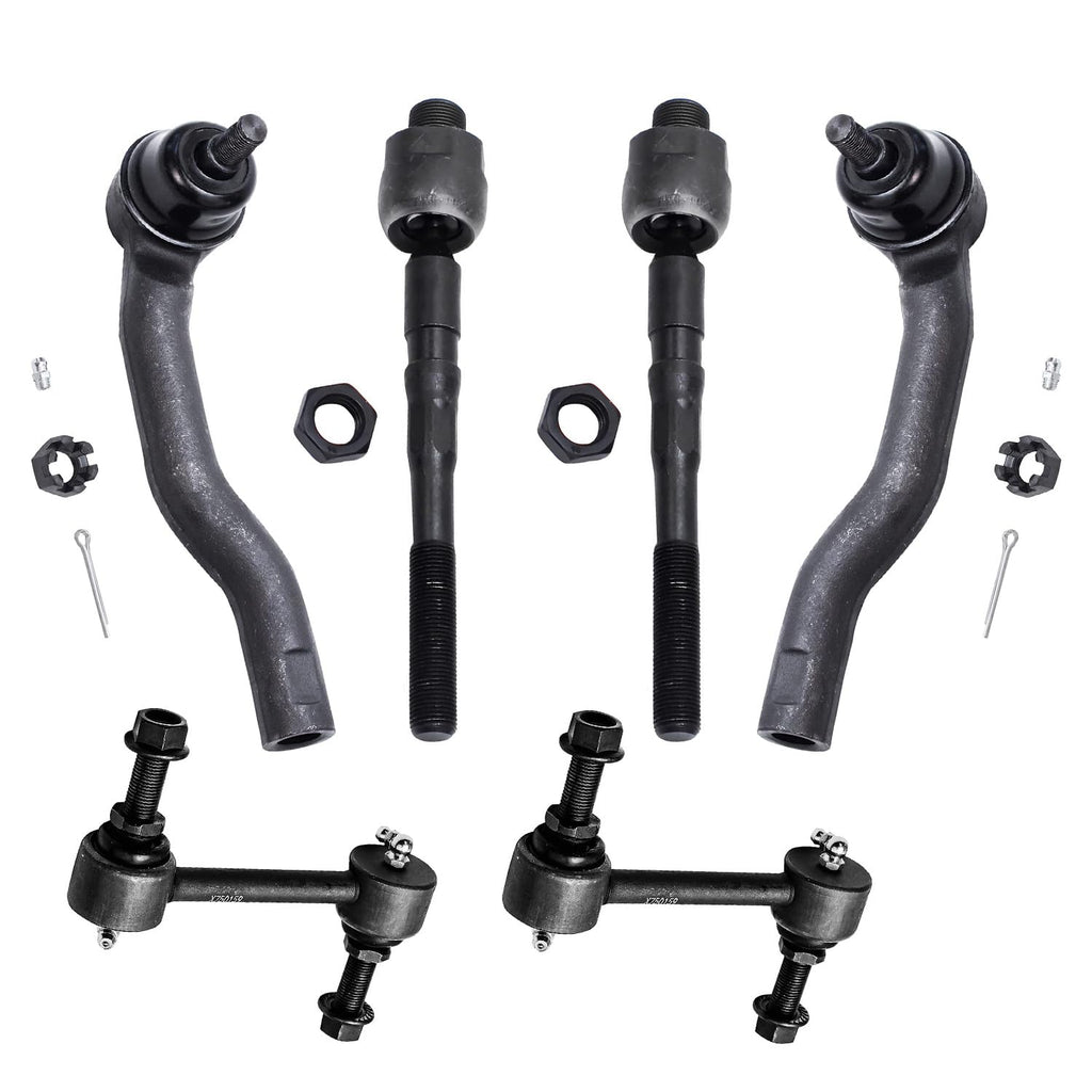 Detroit Axle - 6pc Front Tie Rods Kit for 2007-2014 Ford Edge