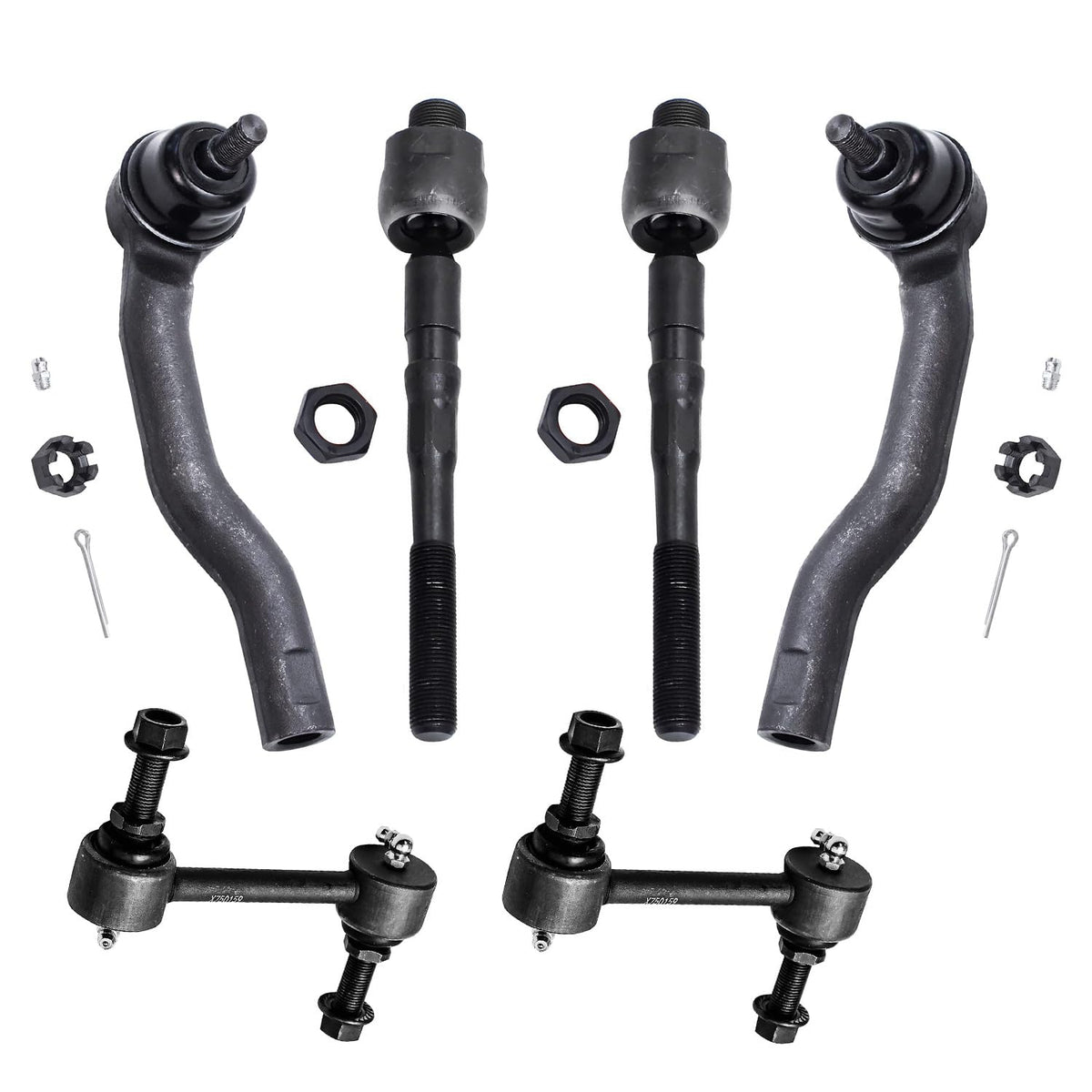 Detroit Axle - 6pc Front Tie Rods Kit for 2007-2014 Ford Edge