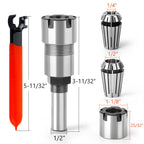MEIGGTOOL 1/2 Inch Shank Router Bit Extension Collets ER20M Extender Chuck Converter Adapter, Convert 1/2-Inch & 1/4-Inch Shank Bits for CNC Engraving Machine and Milling Lathe Tool Workholding