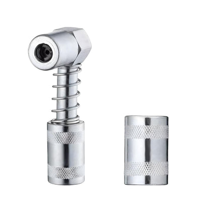 90 Degree Grease Coupler Adapter, Sturdy Steel Grease Coupler Adapter with Sleeves for Tight Spaces, Grease Gun