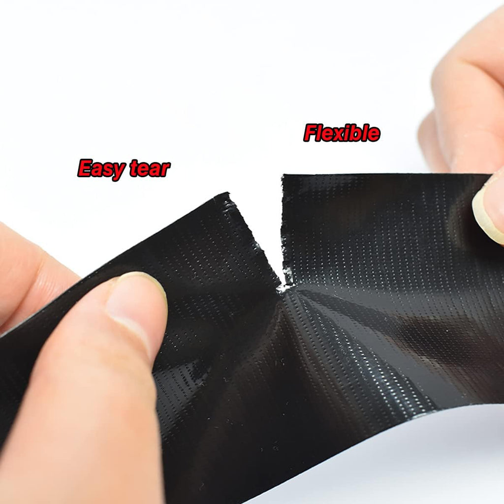 4 Pcs Black Duct Tape Heavy Duty Waterproof 80 Yards x 2 Inch Total